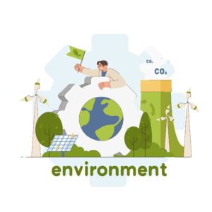 Environment, social and governance flat concept