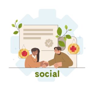 Environment, social and governance flat concept